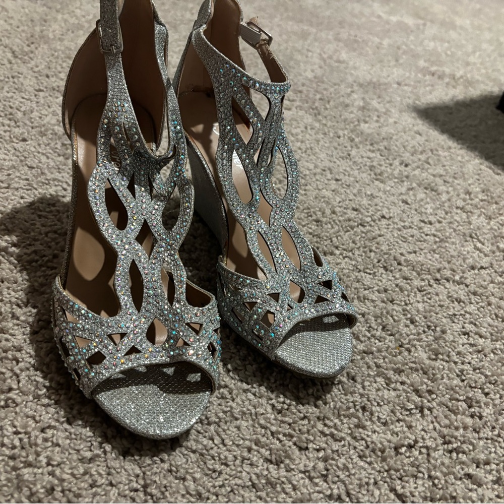 Elegant Silver Women's Heels